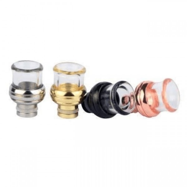 Stumpy Glass & Stainless Steel Bowl Design Wide Bore Drip Tip
